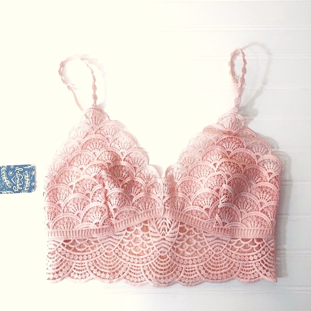 NWT Free People Sunrise to Sunset Pink Lily Bralette XS